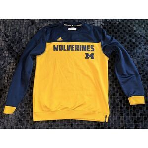 Adidas Michigan Wolverines Pullover‎ Men's Small Climalite Long Sleeve UofM
